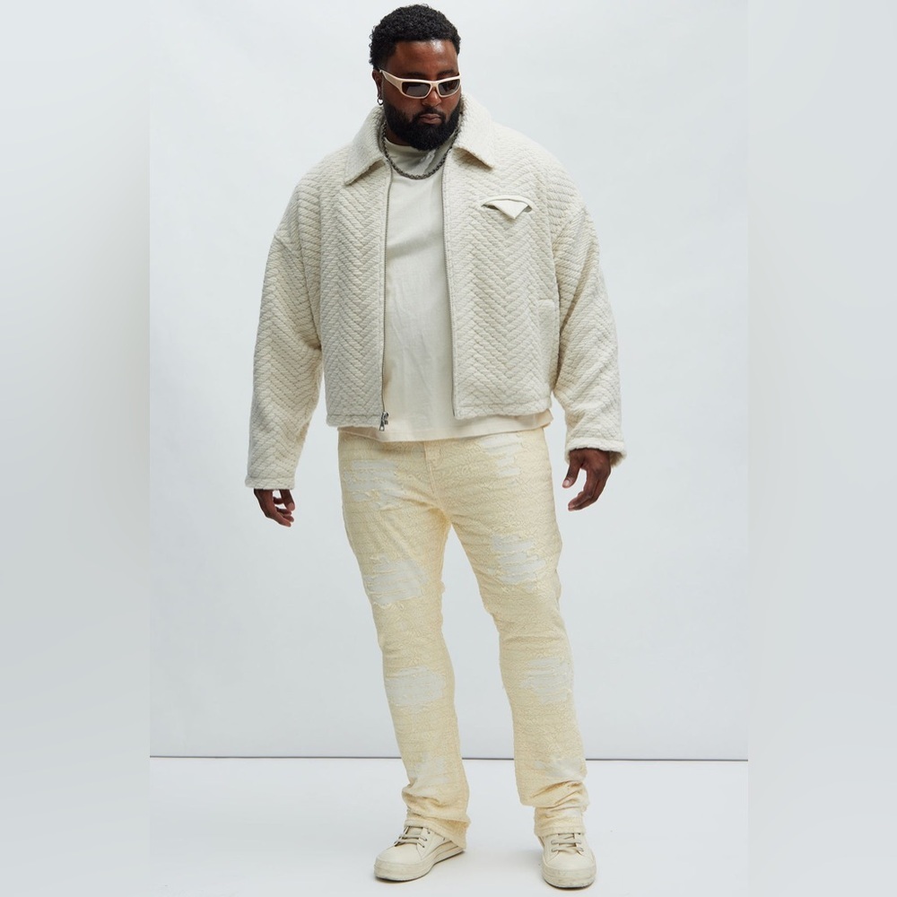 Fashion Nova Cream Quilted Sweater